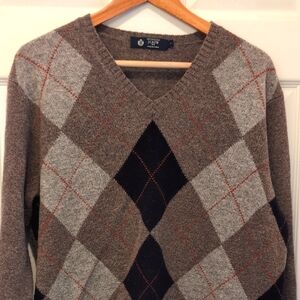 Men's Wool Argyle Sweater